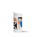 CREATED CO. City Scapes Nomad Flip 12 oz, featuring artwork by Cody Hudson, sleek white ceramic finish, leak-proof lid, and cup holder fit.