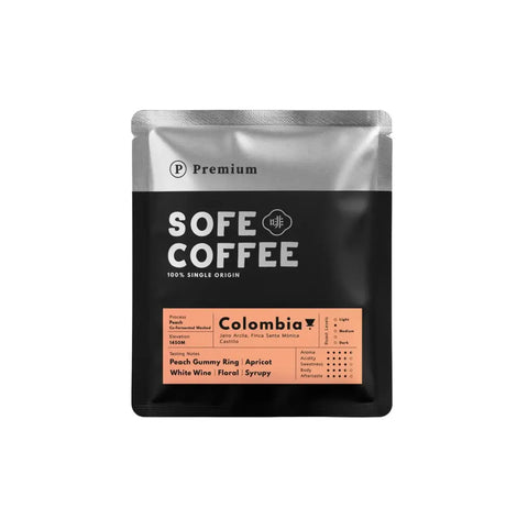 SOFE Coffee Premium Single Origin Colombia Peach Co-Fermented Washed Drip Bag Coffee x5 – Medium-Light Roast Specialty Colombian Coffee- Image 3
