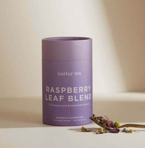 Nurtur Red Raspberry Leaf Tea is a herbal blend that supports reproductive health, eases menstrual cramps, aids digestion, and promotes calm during pregnancy, postpartum, and beyond.