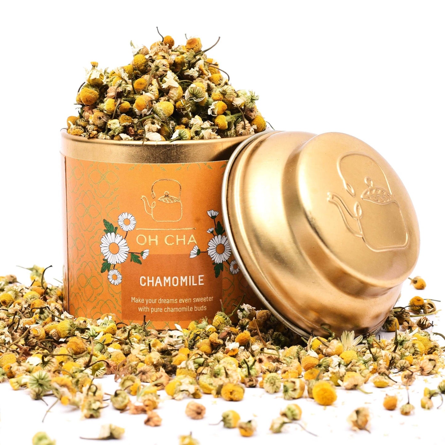 The goodness of the dried flowers brims with fragrant, fresh flavors. An aromatic, earthy cup of this Oh Cha classic greets your palate with sweet flavors of apple