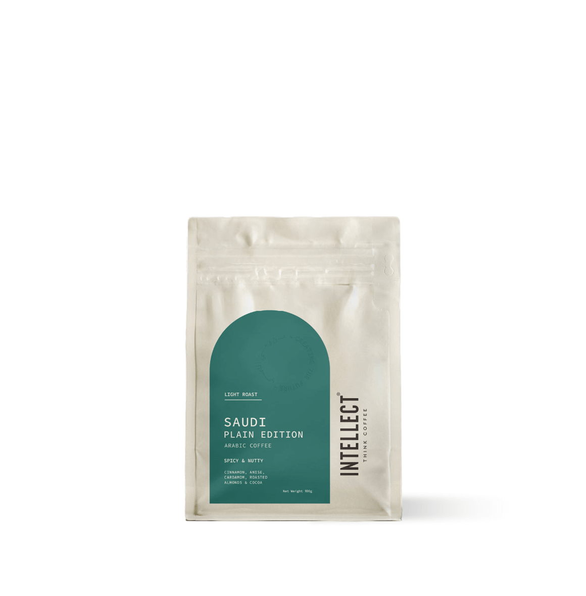 Saudi Inspired Ground Coffee packaging featuring Saudi Plain Edition from Intellect Coffee.