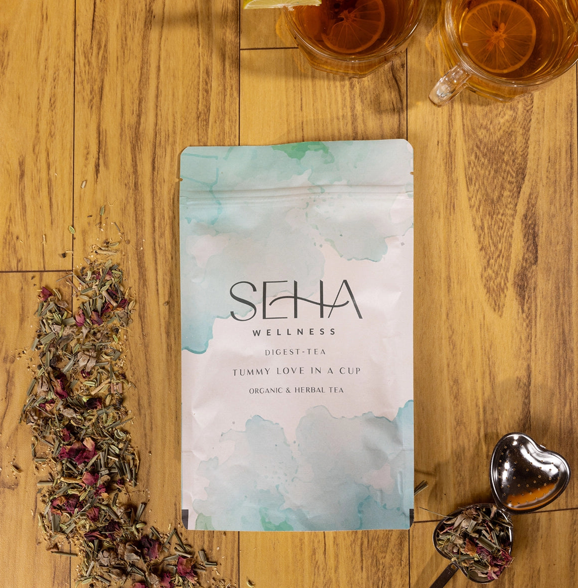 SEHA Wellness Diges-Tea Ayurvedic blend for digestion, bloating relief, and gentle detox with antioxidant-rich herbs.