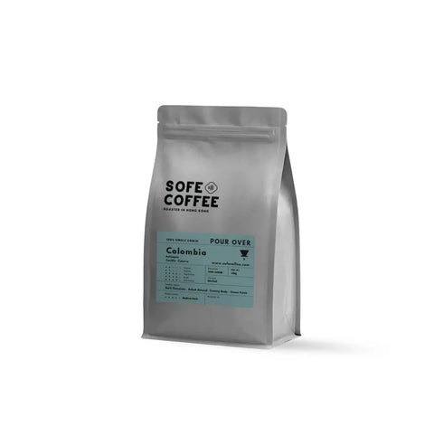 SOFE Coffee Colombia Single Origin Pour Over Coffee Beans Bag 150g -Dark Roast Washed- Baked Almond-Dark Chocolate-Creamy Body.