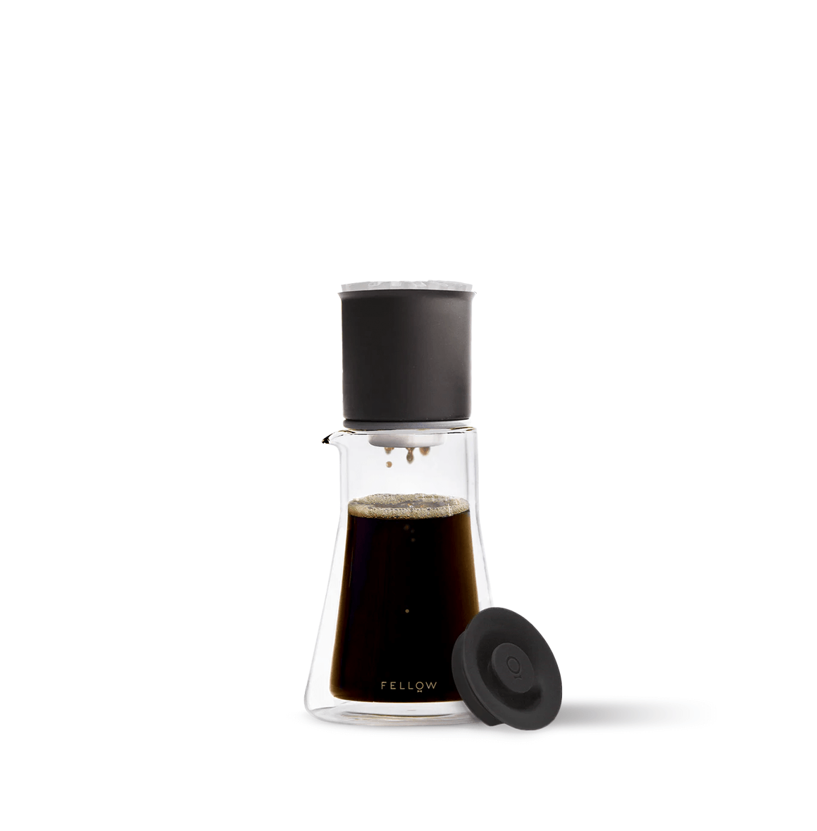 FELLOW Stagg [XF] Pour-Over Set with flat-bottom dripper, no-clog design, double-wall glass carafe, and ratio aid for precise, consistent brewing.
