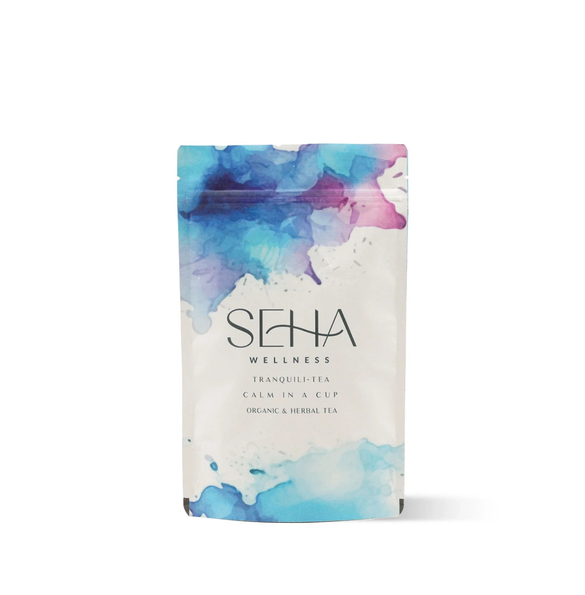 SEHA Wellness Tranquili-Tea with Brahmi, Ashwagandha, and Shankhpushpi for stress relief and emotional balance.