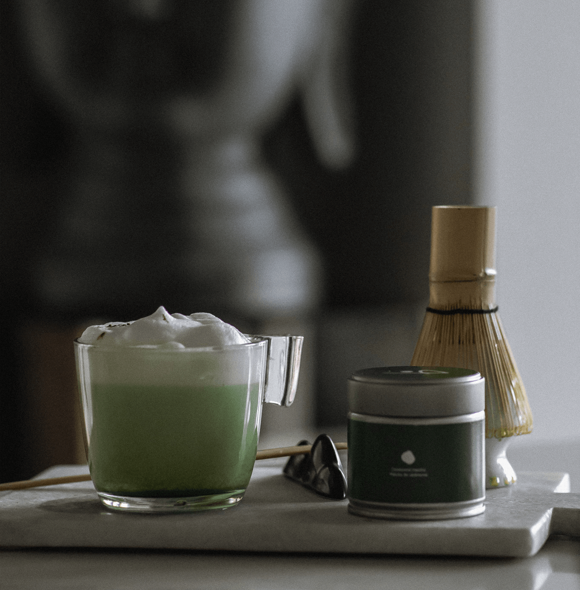 Wabisabi Ceremonial Matcha features 100% organic, stone-ground Tencha leaves from Uji, Japan. Enjoy rich umami flavor, vibrant green color, and smooth texture in lattes or tea ceremonies.