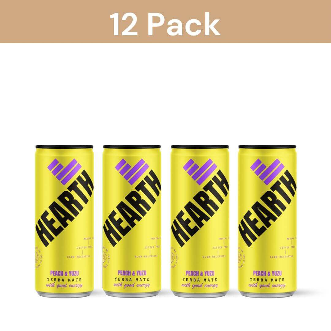 Drink Hearth Peach & Yuzu beverage with sweet peaches and tangy citrusy Yuzu, offering a refreshing, floral, and vibrant summer flavor.
