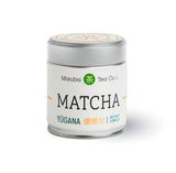 Mizuba Tea Co. YŪGANA Ceremonial Matcha premium Japanese stone-milled green tea powder in silver tin with white label