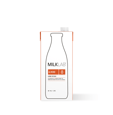 Milk Lab Almond Milk carton, a creamy non-dairy beverage for matcha lattes in the Matcha & Chill Bundle.