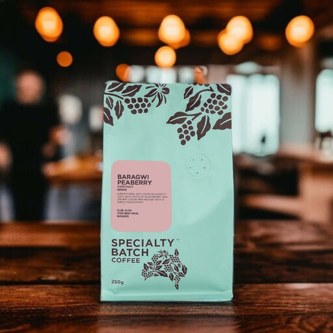 Kenya Baragwi Peaberry Coffee, Specialty Batch Kirinyaga beans, bright rich specialty coffee