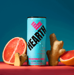 Drink Hearth Pink Grapefruit & Ginger beverage with bold, zesty citrus flavor and a spicy ginger kick—refreshing and all-natural delight.