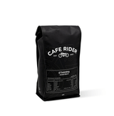 Cafe Rider Roastery's Ethiopia Gedeb Beriti medium roast espresso, sourced from Yirgacheffe with notes of blueberries, floral undertones, and dried apricot.