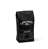 Cafe Rider Roastery's bold Cruiser espresso from Minas de Gerais with muscovado, hazelnut, and dark chocolate flavors, full-bodied brew.