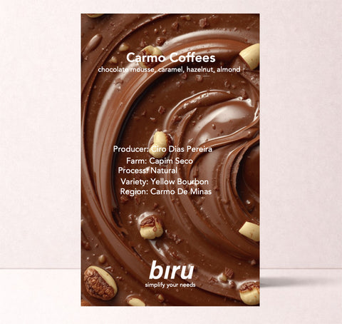 Bag of Brazil Capim Seco Natural whole bean coffee from Biru — view 2