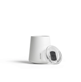 Ceramic Coated Wine Cup with a lid, showcasing its sleek design and practical features for elegant sipping.