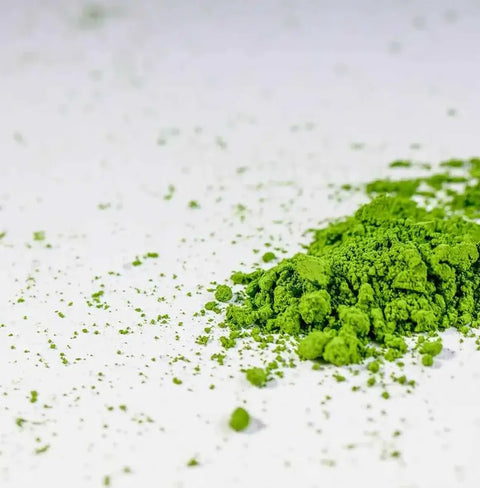 Ceremonial Matcha - Uji, Kyoto powder showcasing its vibrant green color and fine texture.