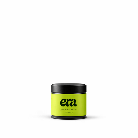 Ceremonial Matcha - Uji, Kyoto in a sleek green and black container, showcasing the premium product from Kyoto.