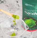 A vibrant green, finely ground Organic Japanese Ceremonial Grade Matcha Green Tea Powder, sourced from premium Yabukita tea leaves. This rich, antioxidant-packed matcha offers a smooth umami flavor, perfect for traditional tea ceremonies, lattes, and well