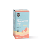 Organic Chamomile Sky with chamomile, apple, citrus, and turmeric—soothing and calming, perfect for unwinding and melting away the stresses of the day.