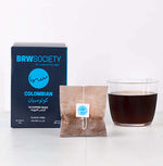 Colombian single-origin instant coffee bags with chocolate, caramel, fruit, and citrus notes, perfect for travel or busy mornings.