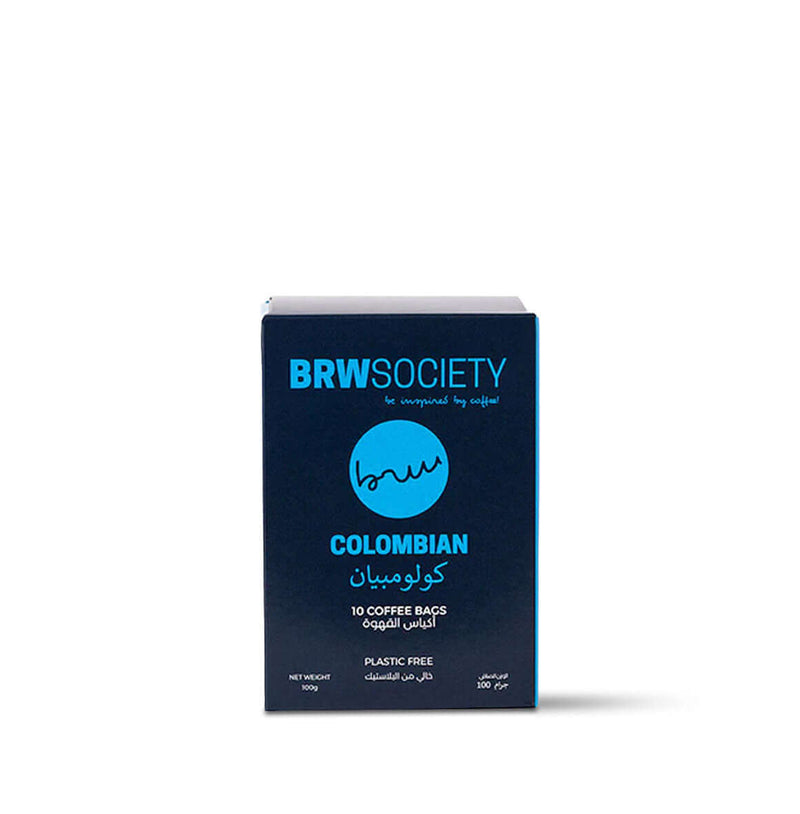 Colombian single-origin instant coffee bags with chocolate, caramel, fruit, and citrus notes, perfect for travel or busy mornings.