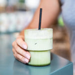 Blendsmiths Japanese Matcha Blend packaging, featuring a smooth and refreshing premium matcha drink inspired by ancient Japanese traditions. The 250g box showcases a modern design with pastel pink and green tones.