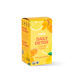 Organic Daily Detox herbal tea with moringa, ashwagandha, apple, and elderflower—energizing, caffeine-free, and packed with adaptogenic herbs for sustained vitality and well-being.