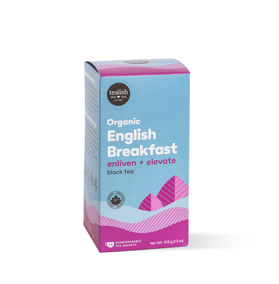 Organic English Breakfast with high-quality black tea—bold, invigorating, and perfect for starting your day, whether enjoyed black or with a splash of milk for a productive boost.