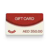 Gift Card worth AED 350.00 featuring a design with a coffee theme