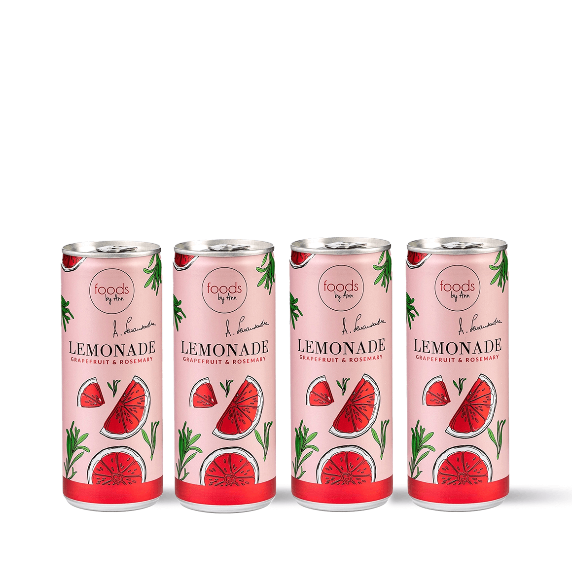 FOODS BY ANN Grapefruit & Rosemary Lemonade, sparkling summer drink with natural ingredients, free from preservatives and artificial colors.