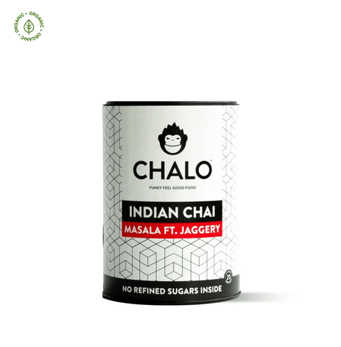 Chalo Masala FT. Jaggery Chai, authentic masala spices sweetened with natural jaggery, warm, comforting and energizing cup for chai lovers.