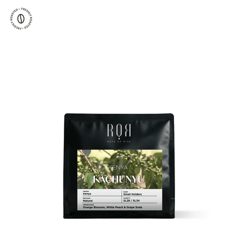 Kenya Kachunyu coffee pack showcasing East African single-origin richness and vibrant taste.