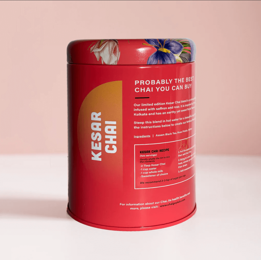 The Chai Guys' limited edition Kesar Chai blend with robust black tea and luxurious saffron, inspired by Kolkata's Chaiwalas.