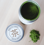 Kokoro Ceremonial Matcha 40g by Mizuba Tea Company in a tin, made from first flush leaves of ancient tea plants in Japan, featuring Samidori, Asahi, and Gokou cultivars for deep flavor.