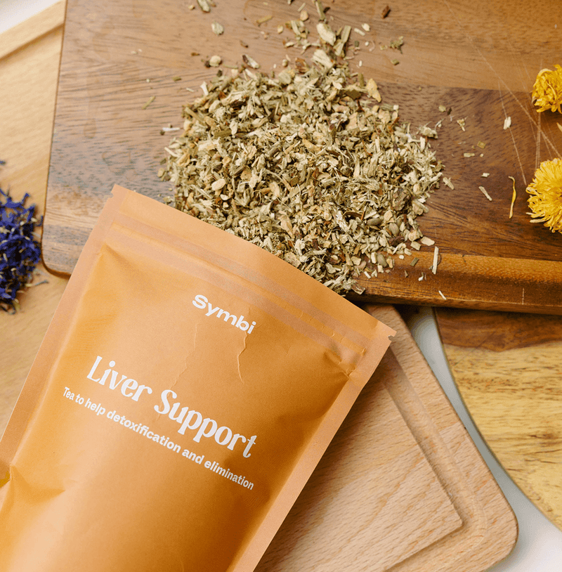 Liver Support Tea with 100% organic traditional herbs—designed to cleanse and balance your body, perfect for supporting liver health after overindulgence or as part of your wellness routine.