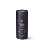 Lucid Dream Mystical Cacao Brew packaging with Blue Lotus & Vanilla, featuring a dark celestial design with gold accents.