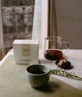 La Cabra Luis Edgar Camacho Washed Geisha Colombian specialty coffee with brewed coffee in a glass carafe and cup