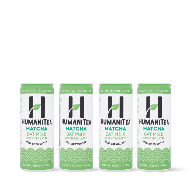 HumaniTea Matcha Latte with premium Japanese Matcha and creamy oat milk—naturally energizing, smooth, and free from added sweeteners.