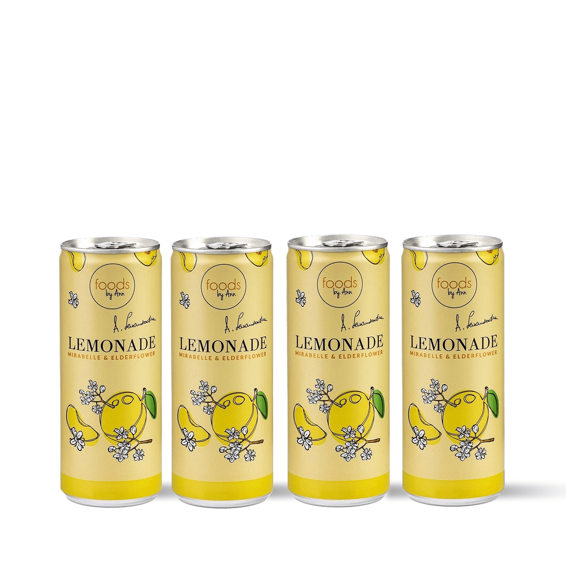 FOODS BY ANN Mirabelle & Elderflower Lemonade, a fizzy, preservative-free summer drink with natural ingredients for kids and adults alike.