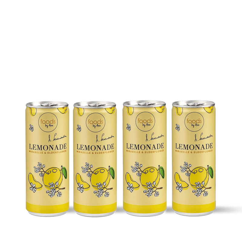 FOODS BY ANN Mirabelle & Elderflower Lemonade, a fizzy, preservative-free summer drink with natural ingredients for kids and adults alike.