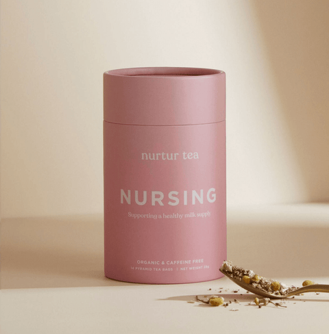 Nurtur Tea Nursing Tea is a caffeine-free herbal blend with aniseed, fennel, and chamomile, crafted to support breastfeeding moms by enhancing milk flow and soothing digestion.