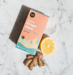 Organic Ginger Glow green tea with zesty ginger, lime, and citrus—cleansing and invigorating, perfect for boosting your daily wellness routine with a refreshing, vibrant glow.