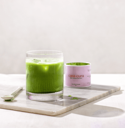 Casa Cura Organic Matcha is authentically crafted by milling tea leaves with a granite stone, this traditional method gives our vibrant matcha an ultra-fine texture that’s decadently smooth, mellow and naturally sweet, a true joy to taste.