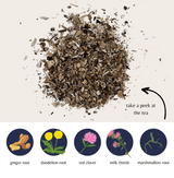 Liver Support Tea with 100% organic traditional herbs—designed to cleanse and balance your body, perfect for supporting liver health after overindulgence or as part of your wellness routine.
