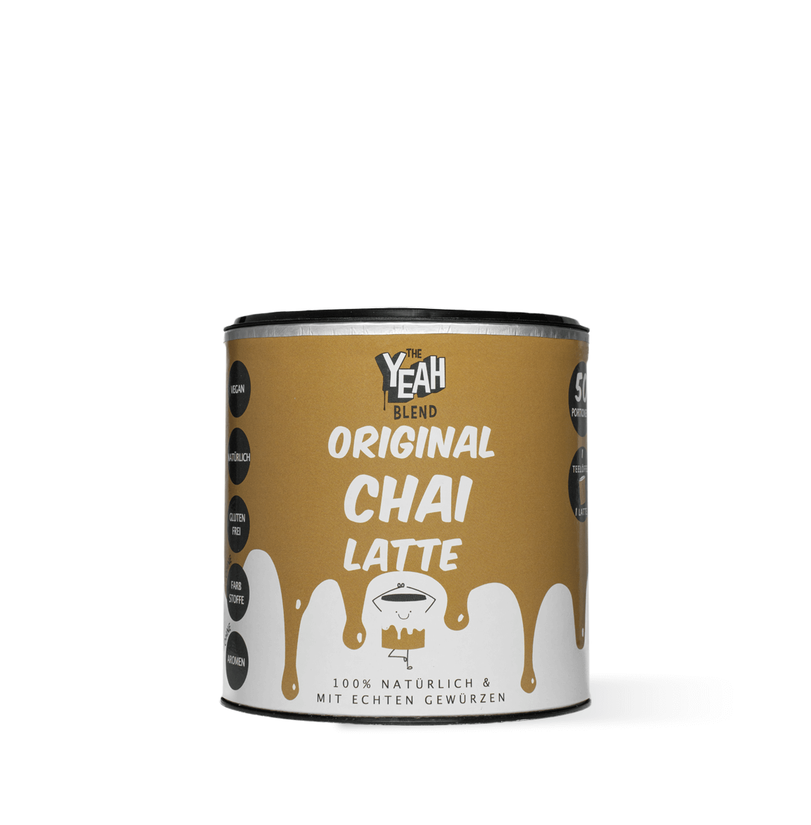 Original Chai Latte with Indian spices and matcha for a mild, spicy flavor and lasting energy—crafted from an authentic Indian recipe, perfect coffee alternative.