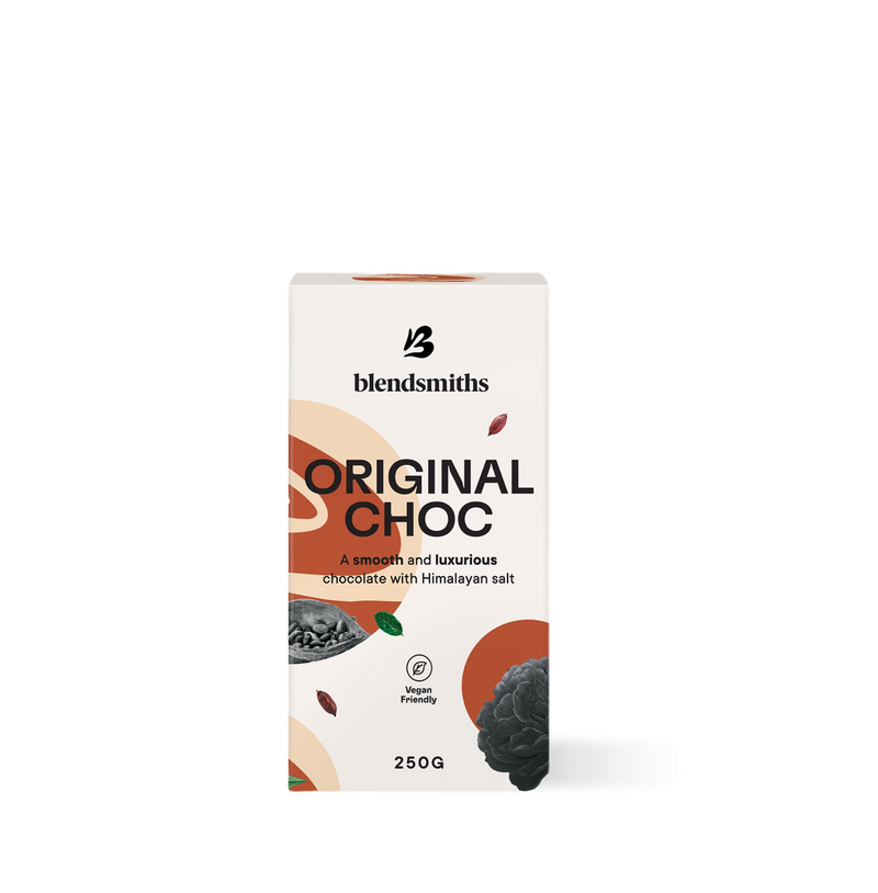 Original Choc Blend chocolate with Himalayan salt, 250g vegan-friendly box by BlendSmiths