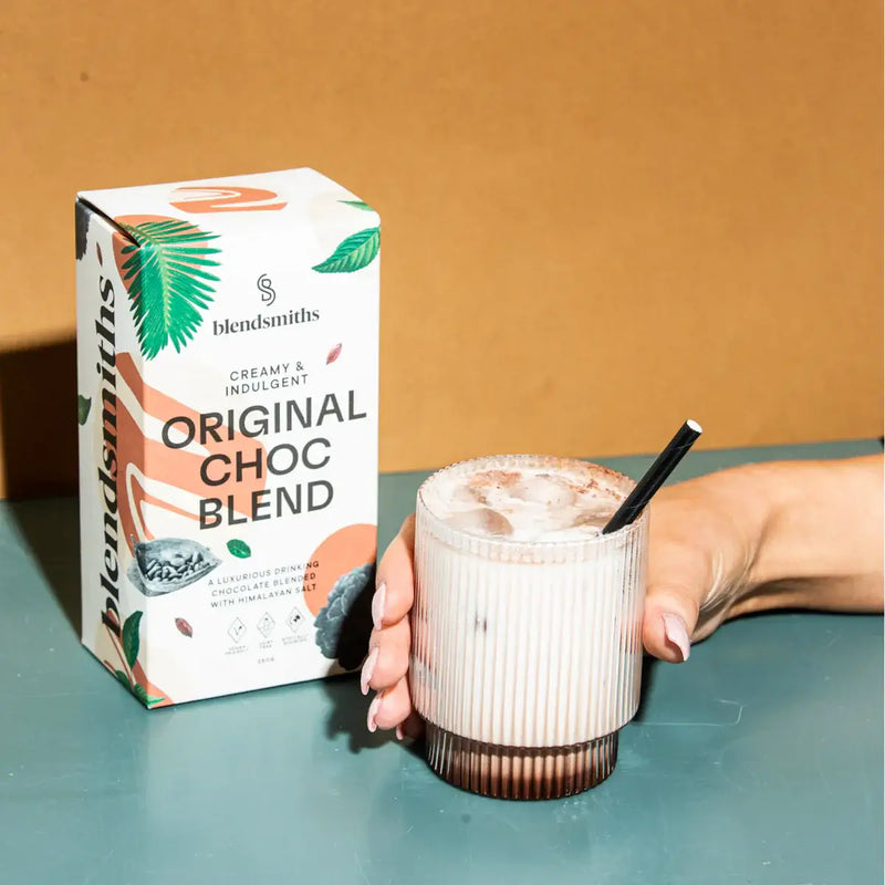 Blendsmiths Original Choc Blend, featuring a creamy and indulgent drinking chocolate blended with Himalayan salt. 