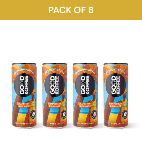 Pack of 8 Grapefruit & Orange Sparkling Coffee - Barbados by Good Koffee.