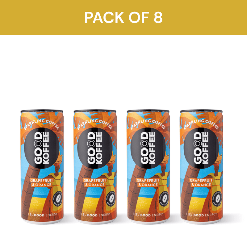 Pack of 8 Grapefruit & Orange Sparkling Coffee - Barbados by Good Koffee.