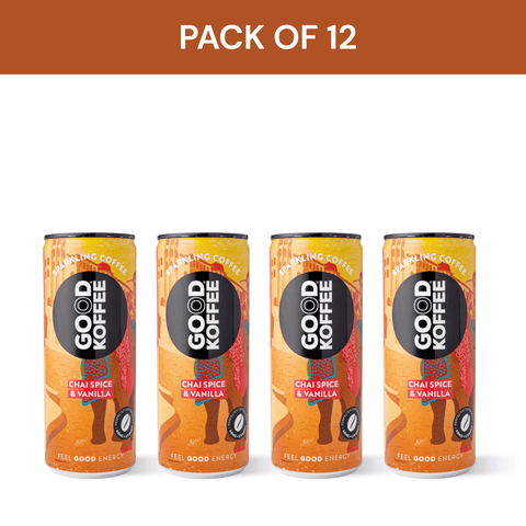 Pack of 12 Good Koffee Chai Spice & Vanilla Sparkling Coffee - India cans